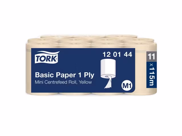 Torkrulle TORK Uni M1 1-lag gul 115m 11/fp