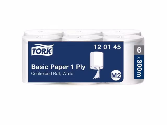 Torkrulle TORK Uni M2 1-lag vit 300m 6/fp
