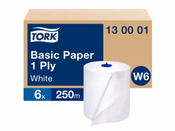 Torkrulle TORK Basic W6 1-lag 250m vit 6/fp