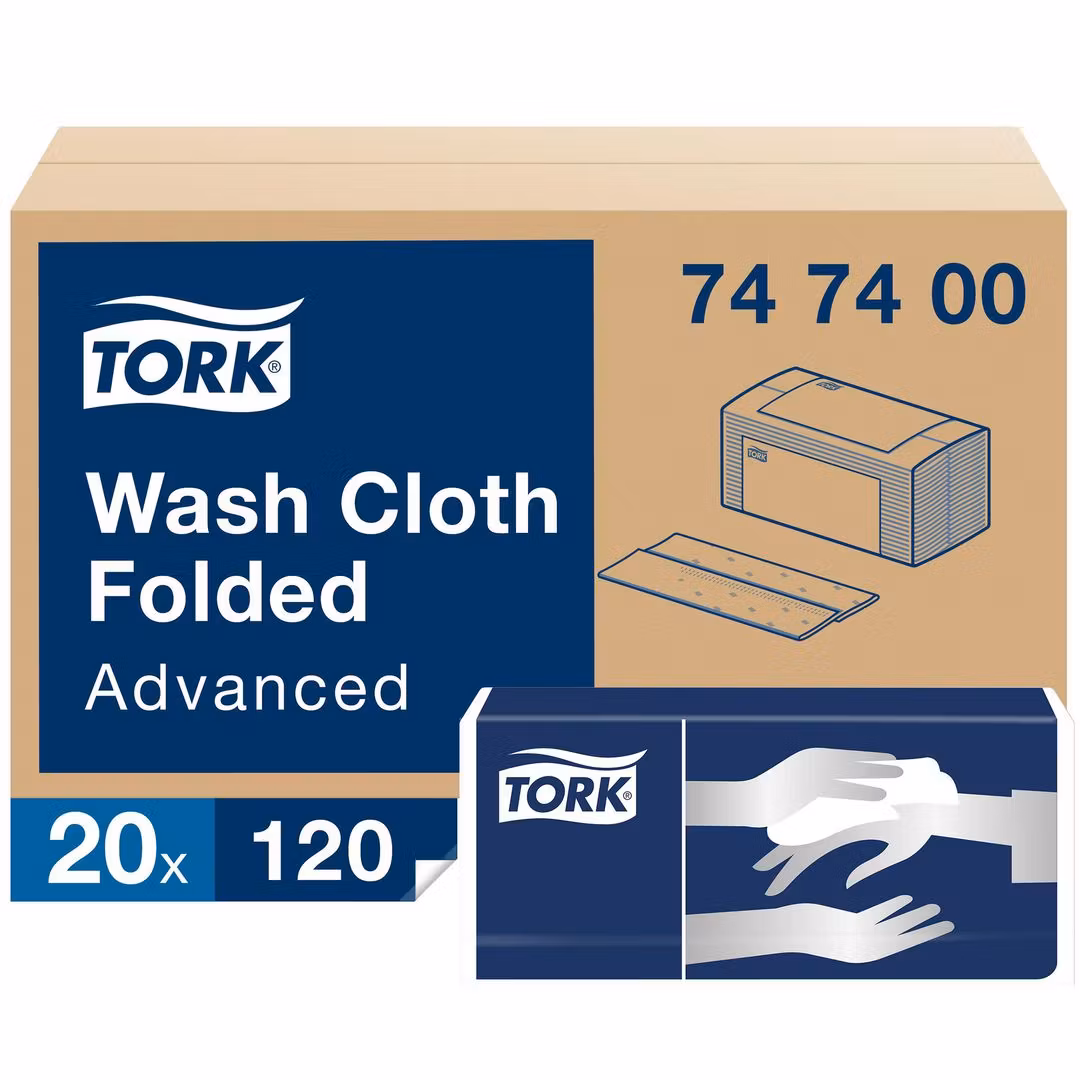 Tvättlapp TORK Adv 4-lag vit 2400/fp