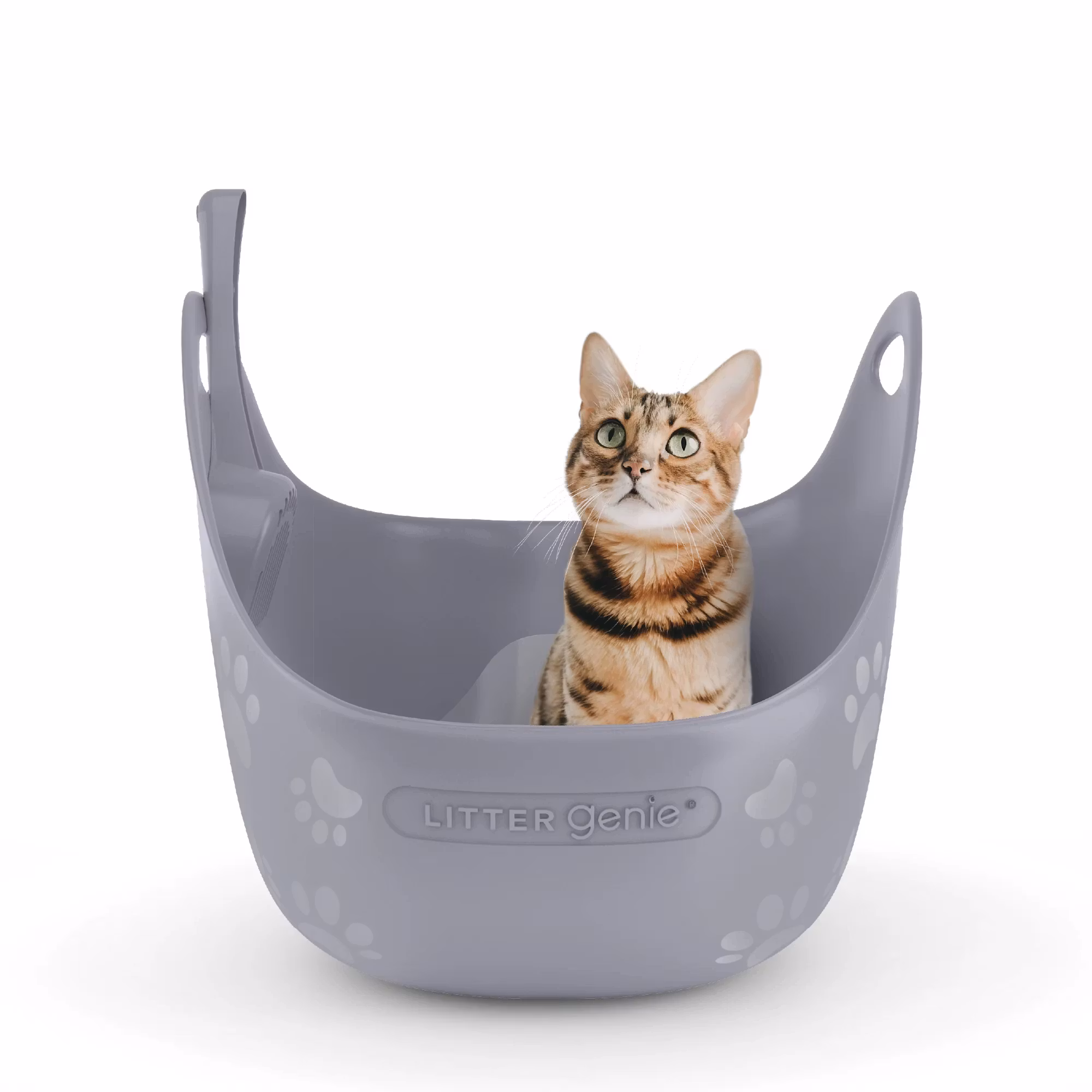 Litter Genie® katt toalett med spade grå eller vit