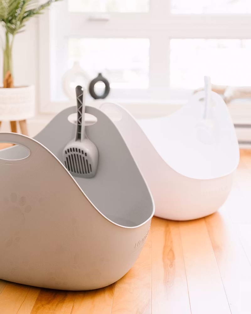 Litter Genie® katt toalett med spade grå eller vit