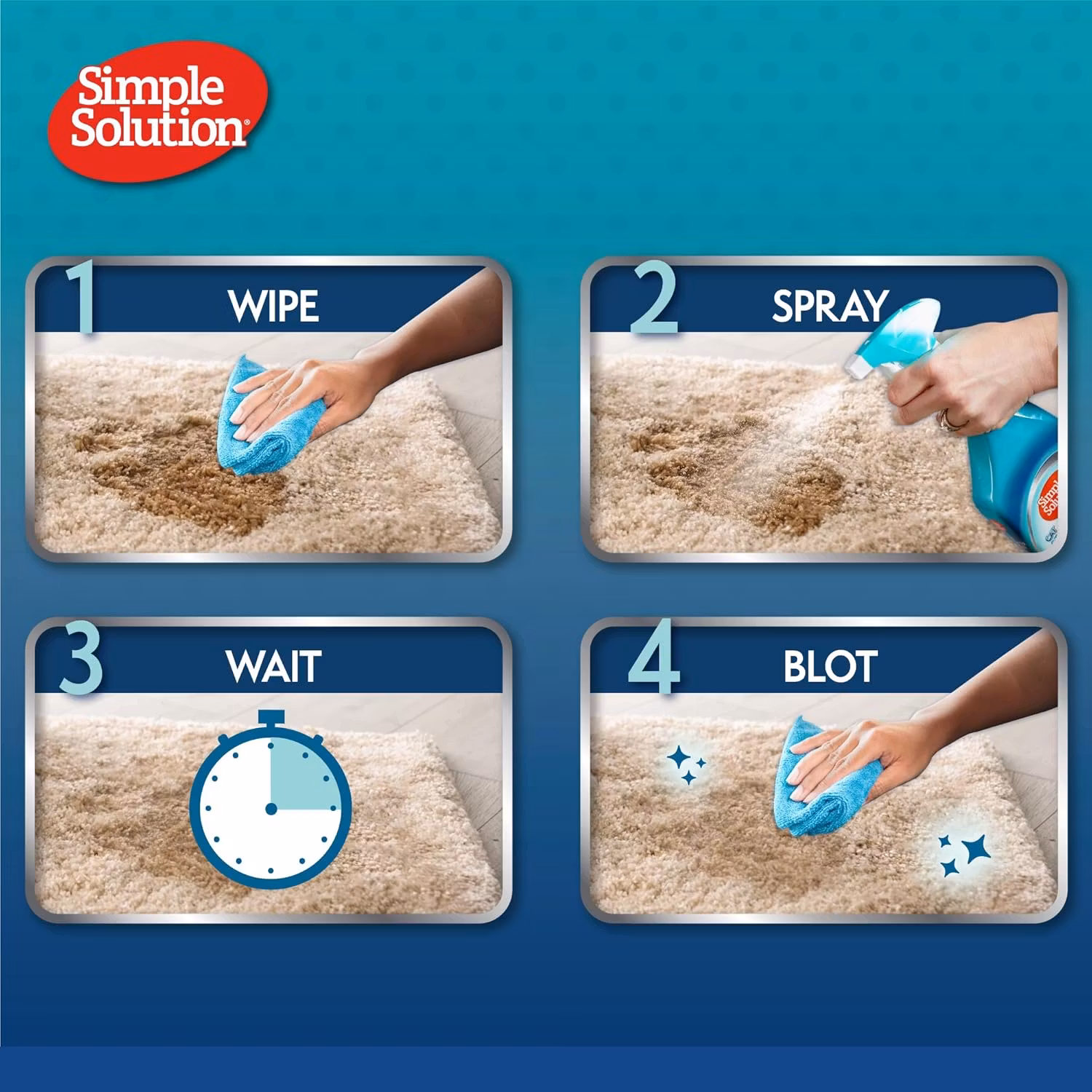 Simple Solution® Extreme Cat Stain and Odour Remover , Enzymatic Cleaner with 3X Pro-Bacterial Cleansing Power
