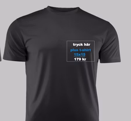 T-shirt för eget tryck max 15x15 cm