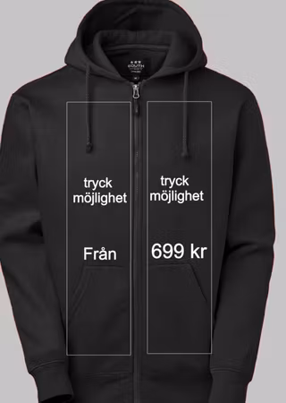 Profiltryck Hoodie dragkedja