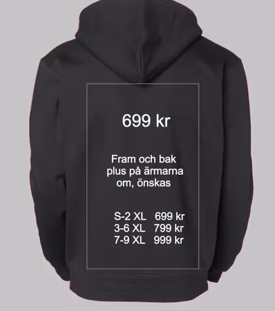 Profiltryck Hoodie dragkedja