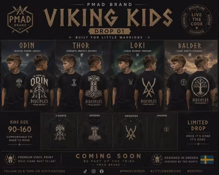 Viking kids pojke t-shirt