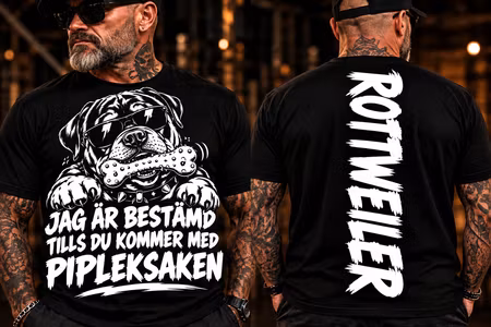 Rottweiler – Jag är bestämd tills du kommer med pipleksaken T-shirt