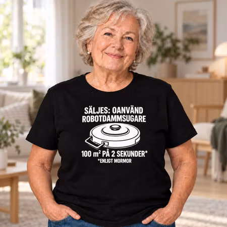 Robotdammsugare säljes – T-shirt