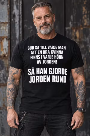 Gud gjorde jorden rund – T-shirt