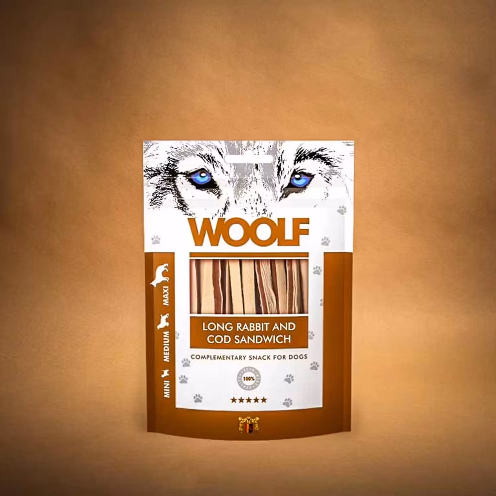 WOOLF – Lång Sandwich med Kanin & Torsk 100 g