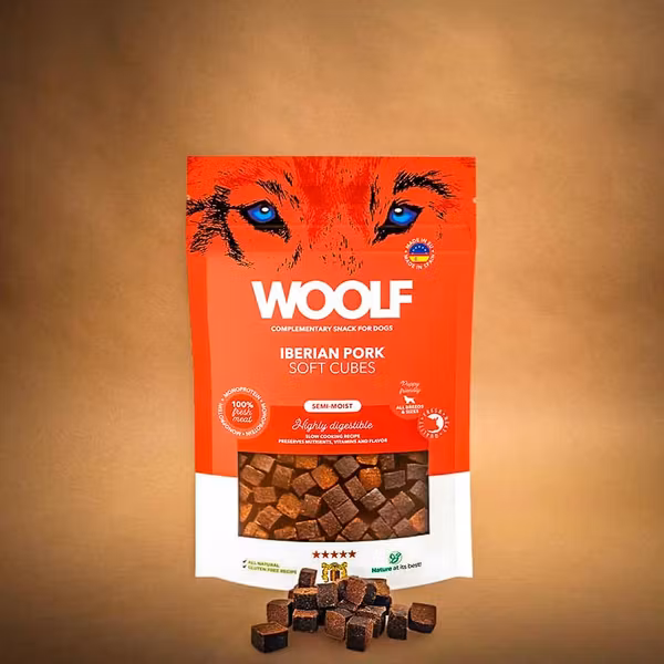 WOOLF Soft Cubes – Iberiskt Fläsk 100 g
