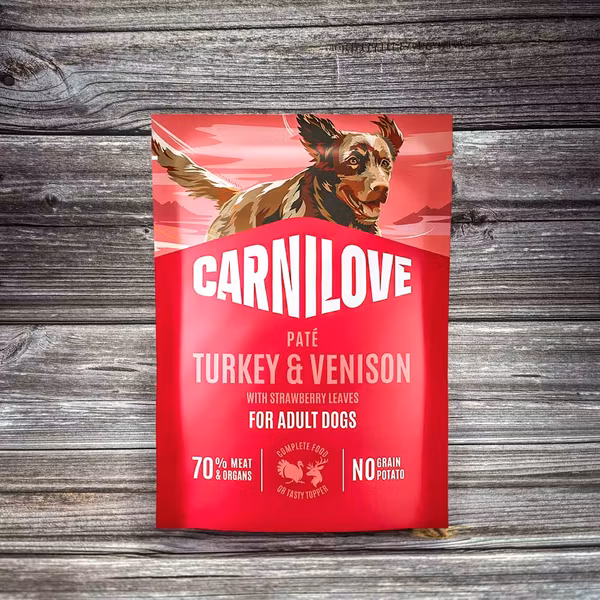 Carnilove Paté Kalkon & Hjort med Jordgubbsblad 300 g