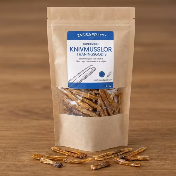 Tassafritt Träningsgodis Knivmusslor 80 g