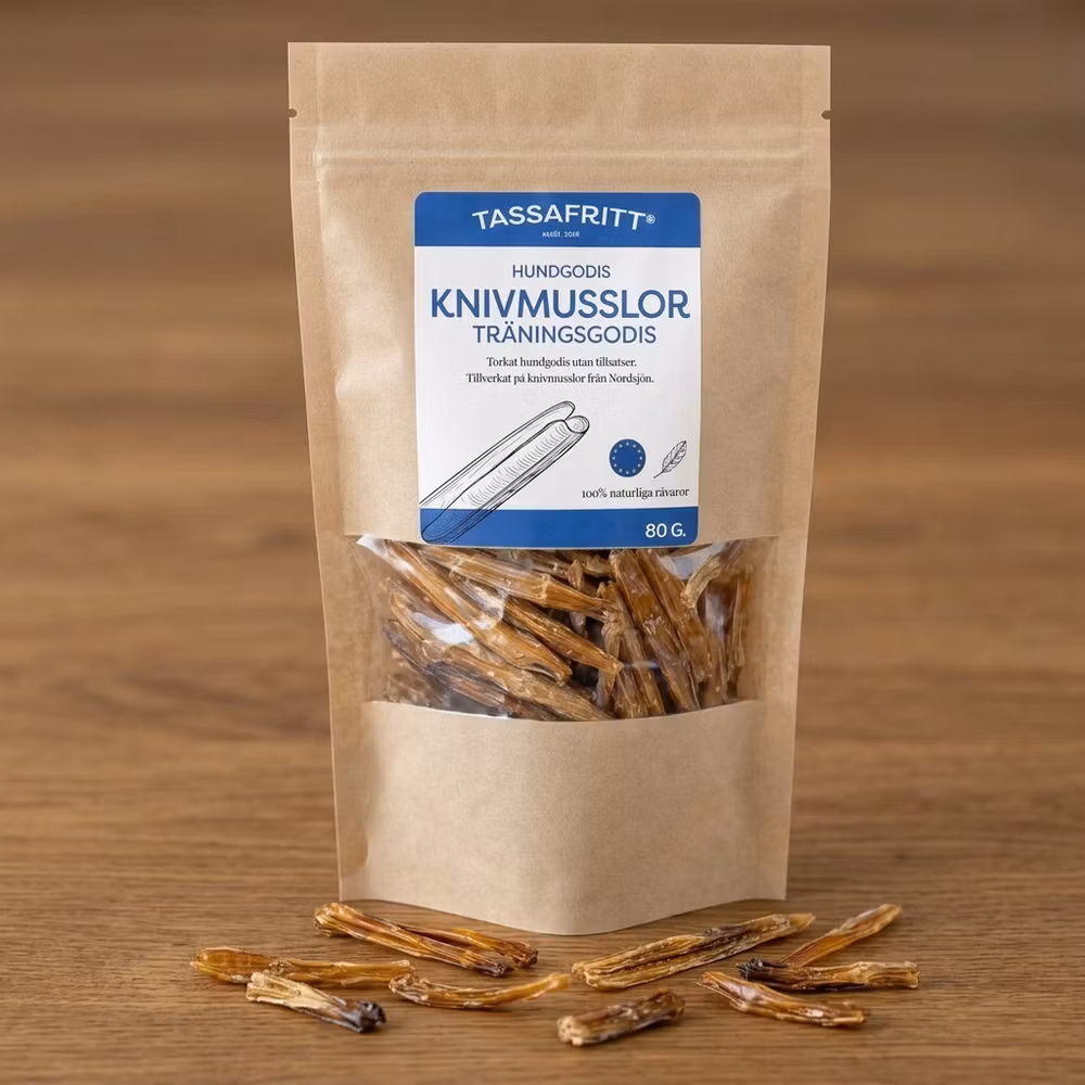 Tassafritt Träningsgodis Knivmusslor 80 g