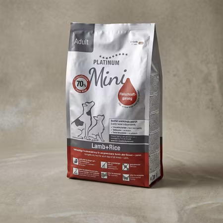 PLATINUM Adult Mini – Lamb+Rice 900 g