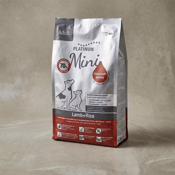 PLATINUM Adult Mini – Lamb+Rice 900 g