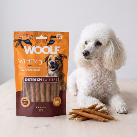 WOOLF WildDog – Ostrich Twisters 100 g