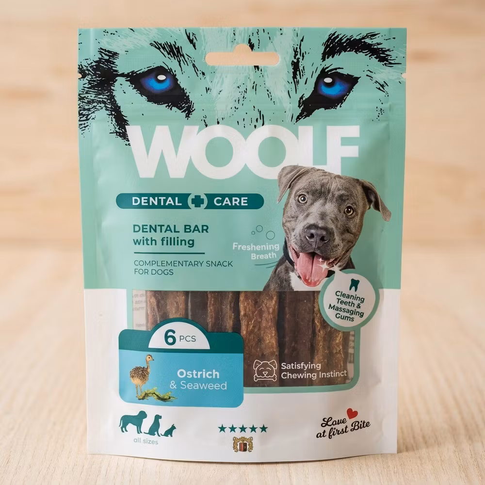 WOOLF Dental Care – Ostrich & Seaweed 6 st