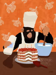 Monkey Bakes Cake