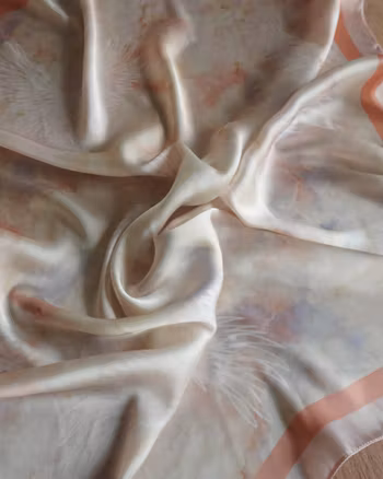 Scarf - The crane dance white/pink