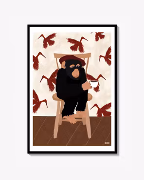 Monkey Drinks Coffee