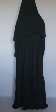 Abaya Set-Mou3mina Jazz. Mörkgrön
