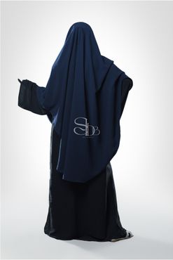 Khimar Sutra- Mörkblå