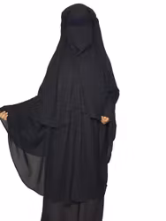 Niqab Salam XL 3 lager - Svart