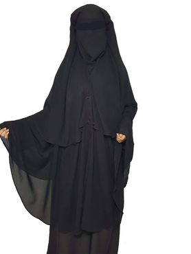 Niqab Salam XL 3 lager - Svart
