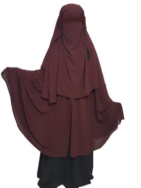 Niqab Salam XL 3 lager - Burgundi