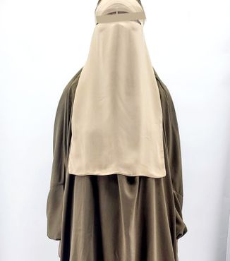 Singel-Layer Niqab med eller utan nässtring. Beige