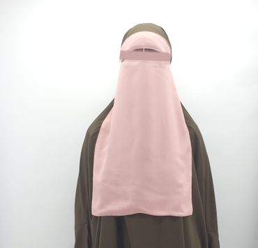Singel-Layer Niqab med eller utan nässtring. Pink