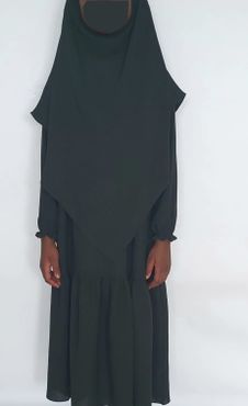Abaya Set Jazz Mou3mina Mini. Mörkgrön
