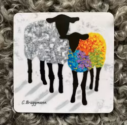 Glasunderlägg, multi får