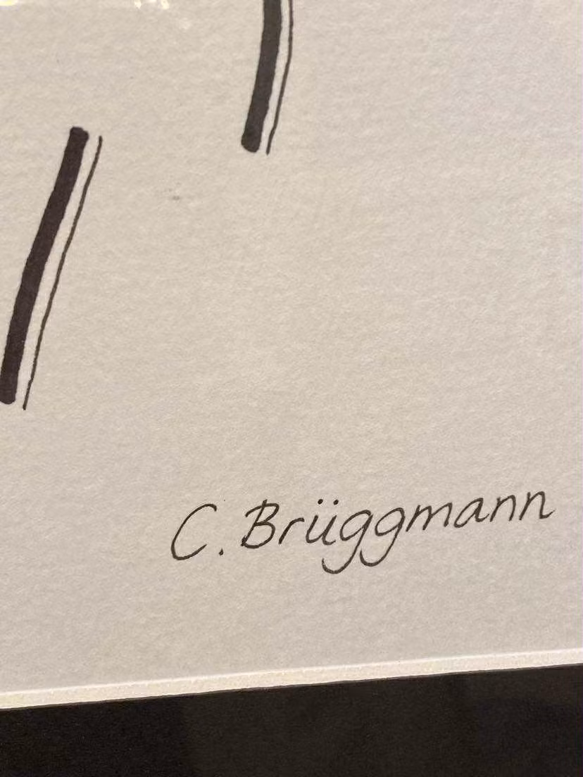 Svensk nutidskonstnärinnan C.Brüggmann målar och signerar verk som kan köpas online.