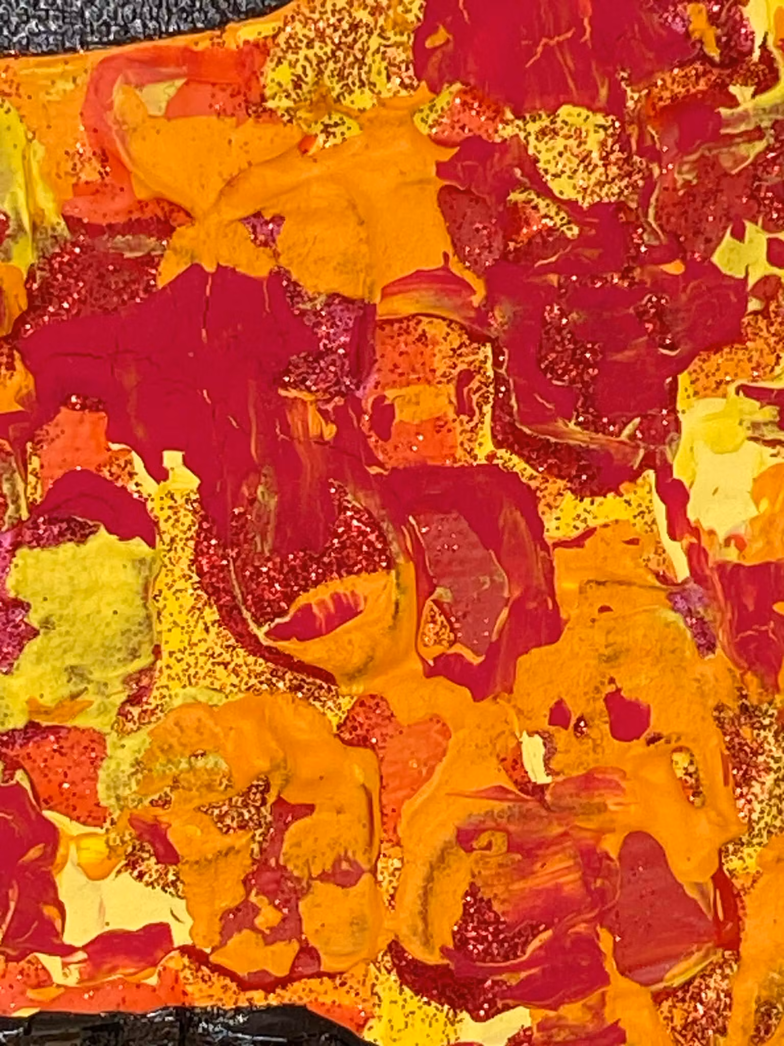 Färgstark tavla 50x50 cm målad med djurtema, rättare skrivit fårtema med inspiration från Gotland.