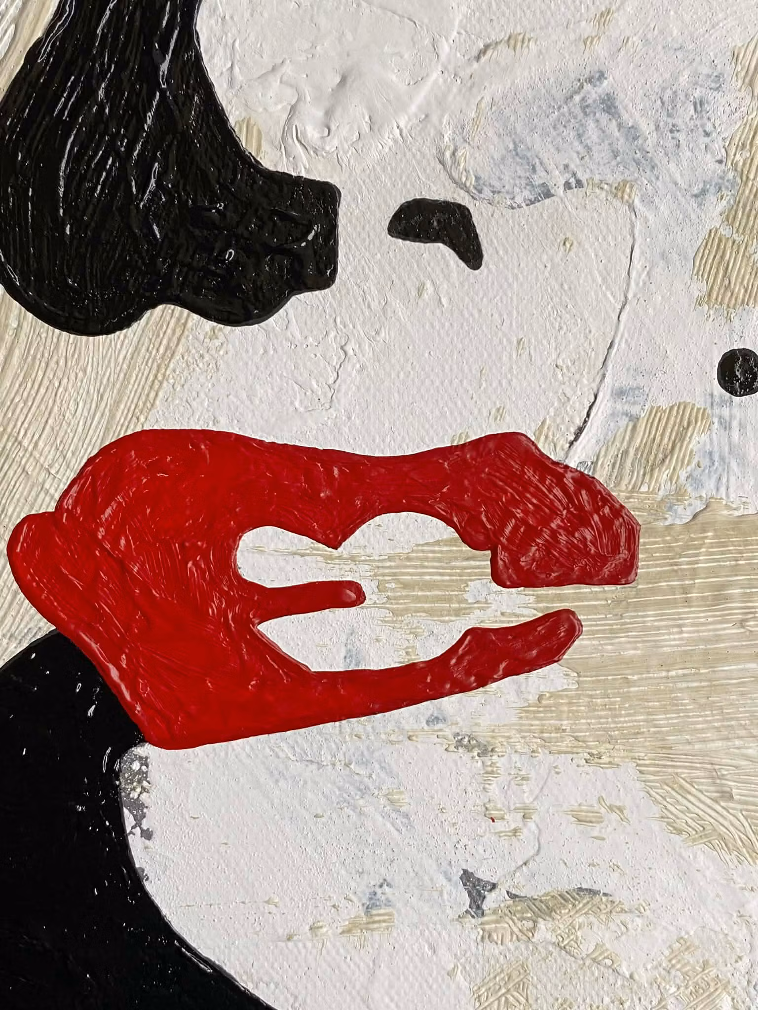 Röda läppar på detta Monroe-motiv målat av Catharina Brüggmann i Helsingborg.