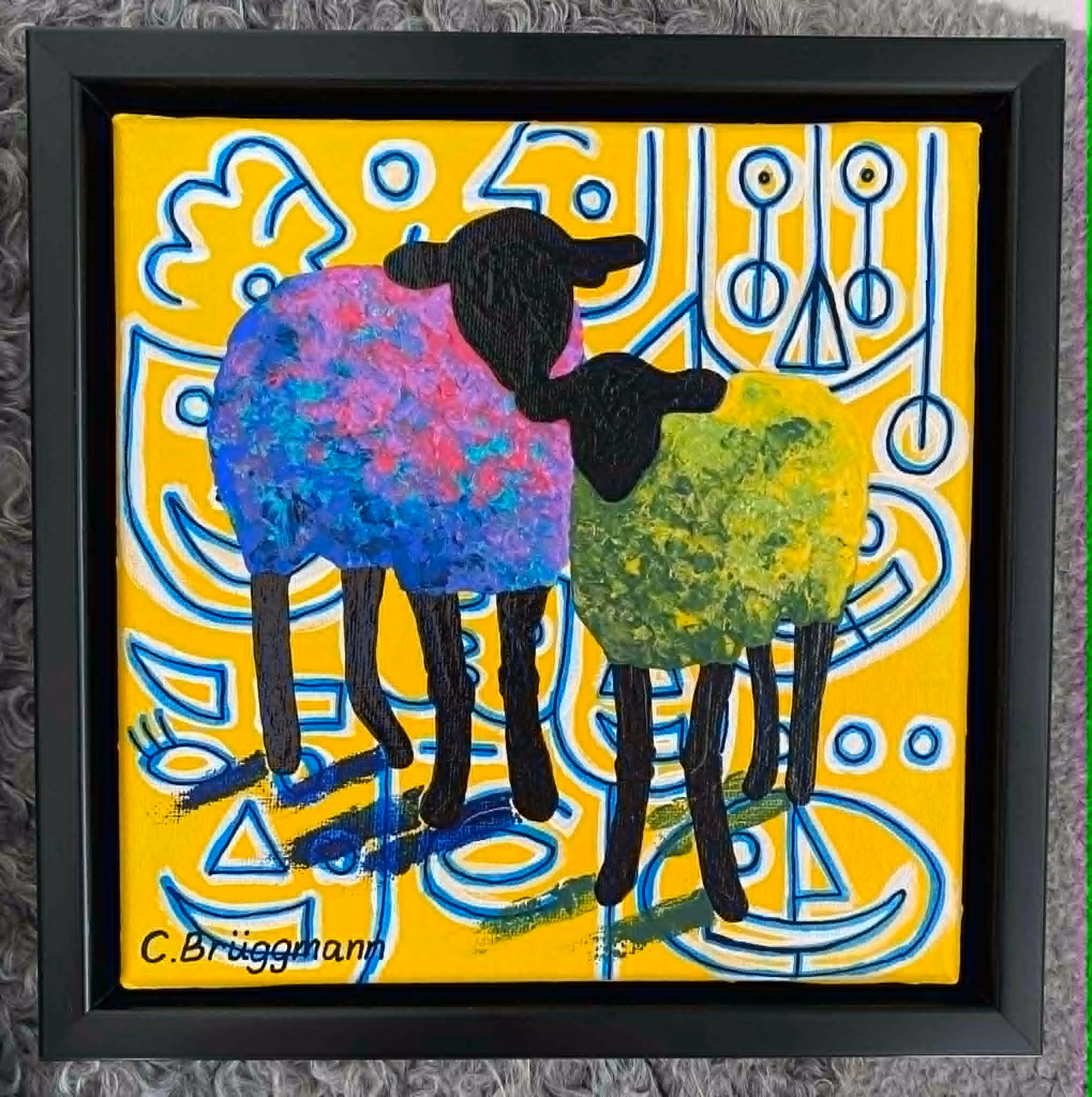 Snygg färgstark målning att inreda ditt hem med. Unna dig svensk originalkonst.