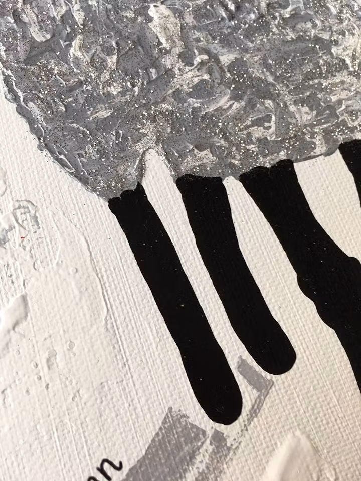 Tavla med får av C.Brüggmann. "Gotland Fårever" är en serie fårtavlor av cbruggmann.se. Tavlor med får, originalmålning. Fårtavla.