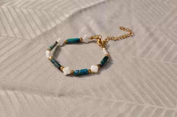 Armbånd med perlemor og imperial jasper