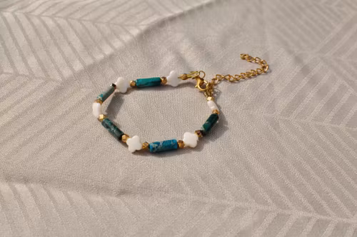 Armbånd med perlemor og imperial jasper