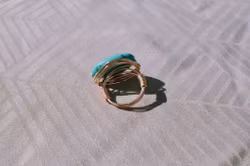 Håndlaget Ring med Turkis