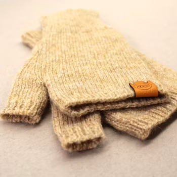 Torgvante i ull - beige