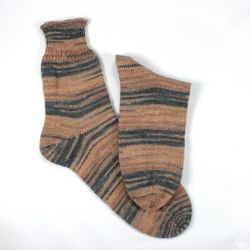 Sockar för lite större fötter - beige/blå