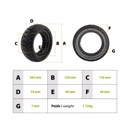 Solid däck Vsett 8.5x3-5.5