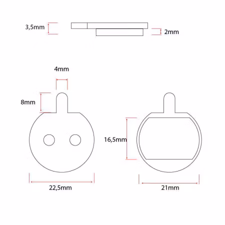 Bromsbelägg  21mm metall 1-par