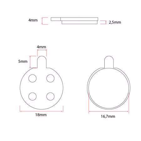 Bromsbelägg Xiaomi 18.6mm