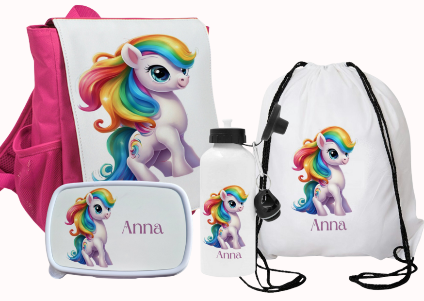 Little Pony -vattenflaska - matlåda- gymnastikpåse - Ryggsäck