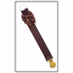 Brun napphållare med chokladbrun rosett - guld